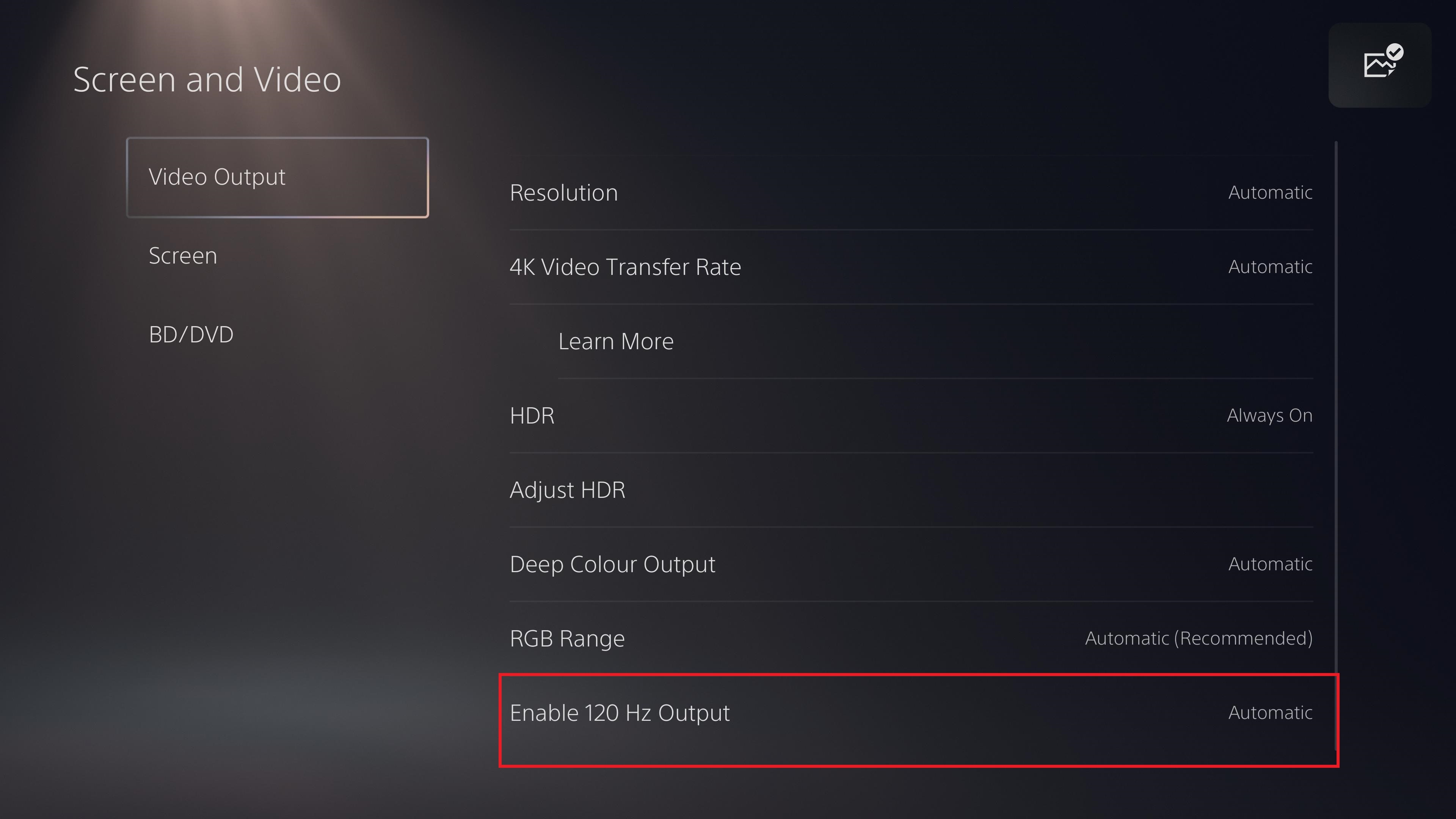 How to enable 120Hz on PS5