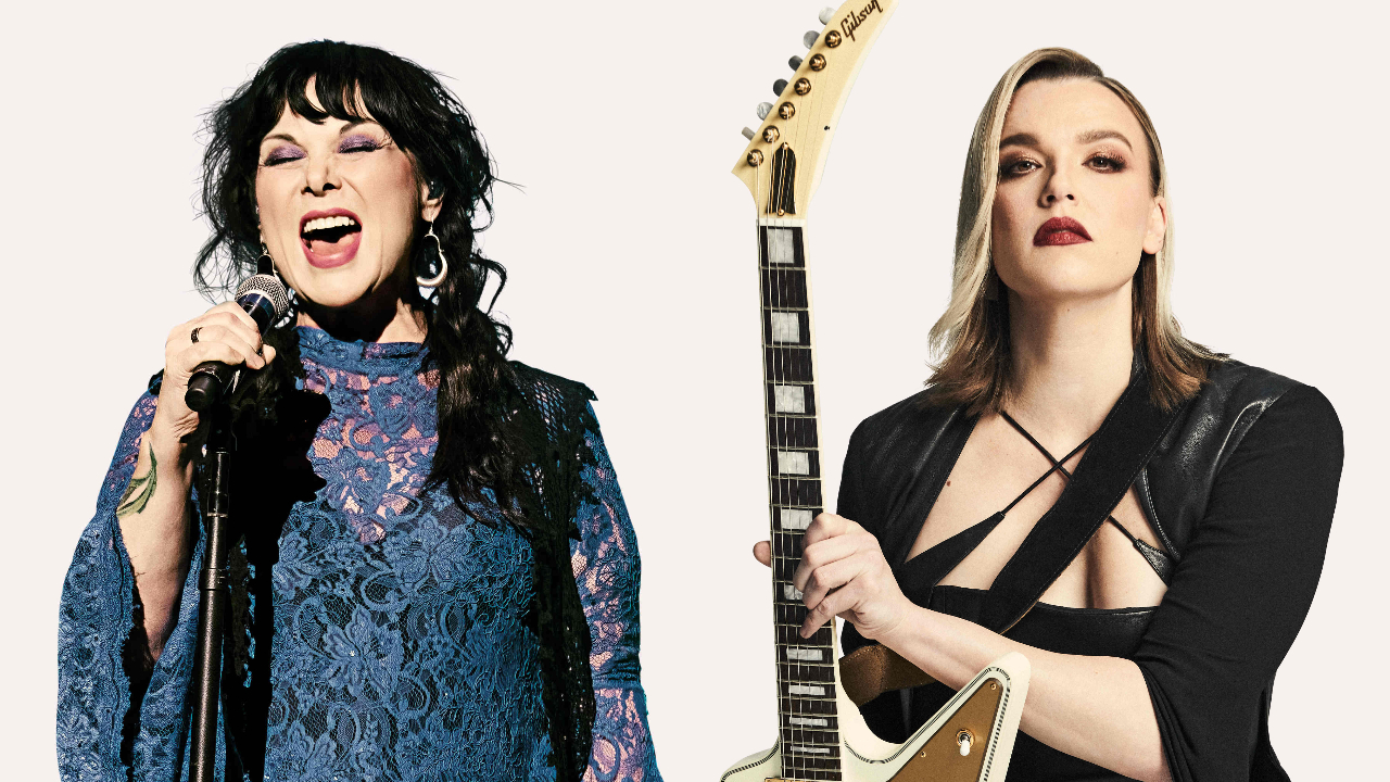 Heart&lsquo;s Ann Wilson and Halestorm&rsquo;s Lzzy Hale posing for a photograph