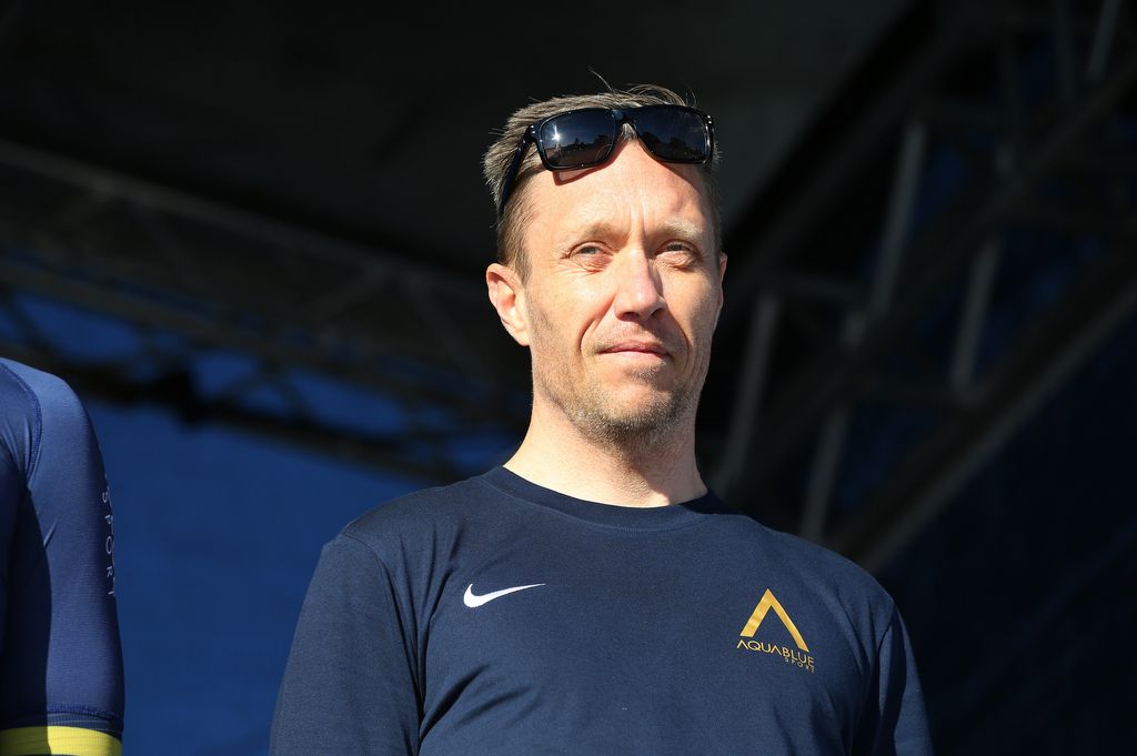 Aqua Blue Sport director sportif Nicki Sorensen at the team presentation