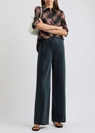 Straight-Leg Satin Trousers