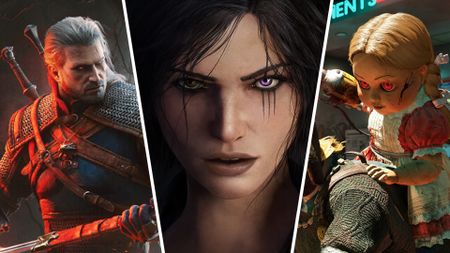 Geralt holding sword / Warlock looking into camera / evil doll holding drill from PUBG Ded.net 