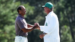 Tiger Woods and Lance Bennett at The Masters