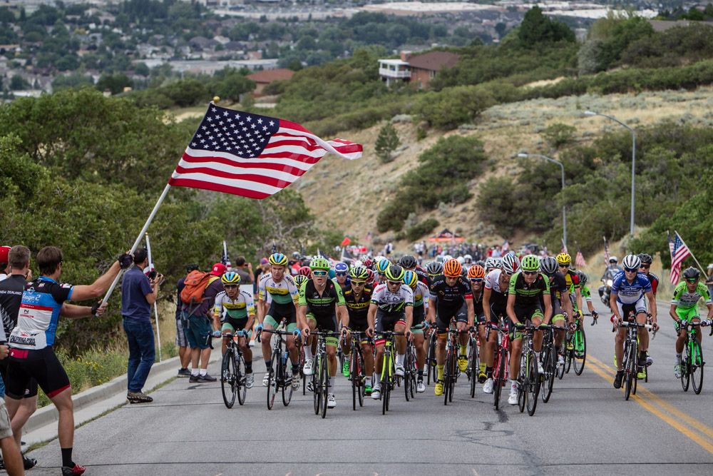 Riders hit the top of the final KOM.