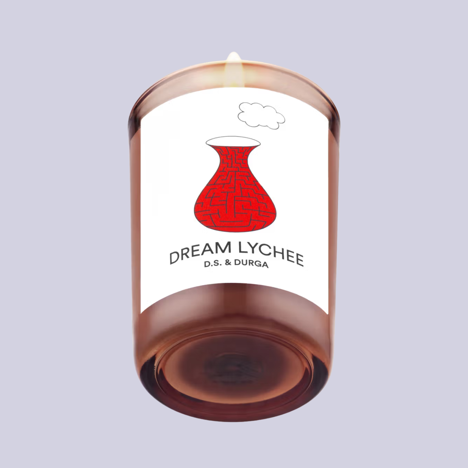 A pale pink candle
