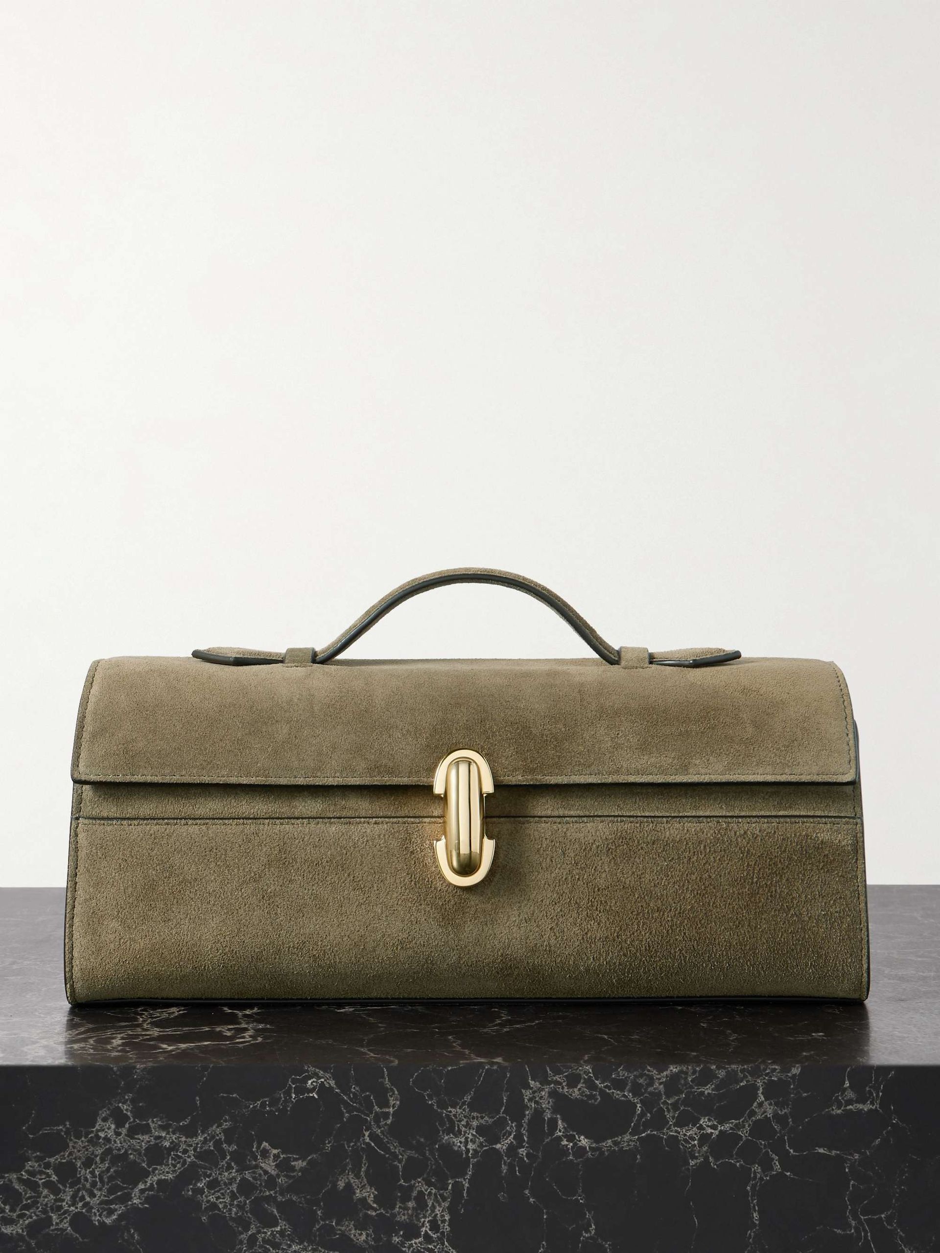 Slim Symmetry Pochette Suede Tote