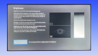 Screenshot on Xbox Series X showing brightness menu