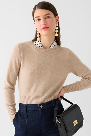 J.Crew Spring Collection Best Pieces | J.Crew Cropped Cashmere Crewneck Sweater