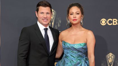 Nick Lachey and Vanessa Lachey attend the 73rd Primetime Emmy Awards at L.A. LIVE on September 19, 2021 in Los Angeles, California. 