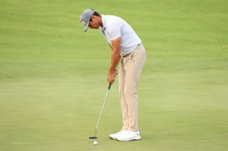 Johannes Veerman holes a putt from short range