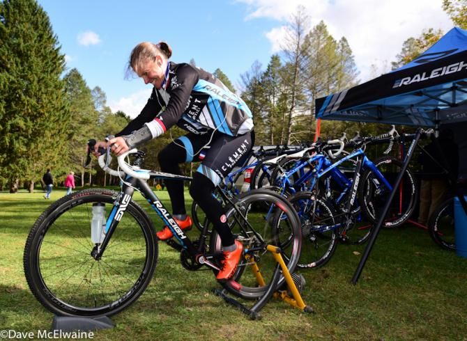 Nobody does a harder warm-up than Caroline Mani (Raleigh Clement)