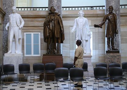 Confederate statues in the Capitol building.