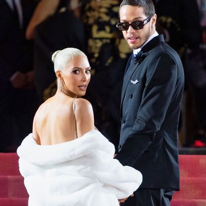 Kim Kardashian and Pete Davidson arrive to The 2022 Met Gala Celebrating "In America: An Anthology of Fashion" at The Metropolitan Museum of Art on May 02, 2022 in New York City