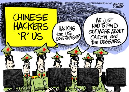 Editorial cartoon World China Cyberhack