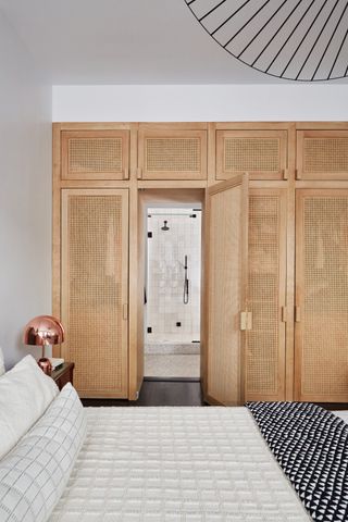 A hidden doorway in a bedroom through to an ensuite