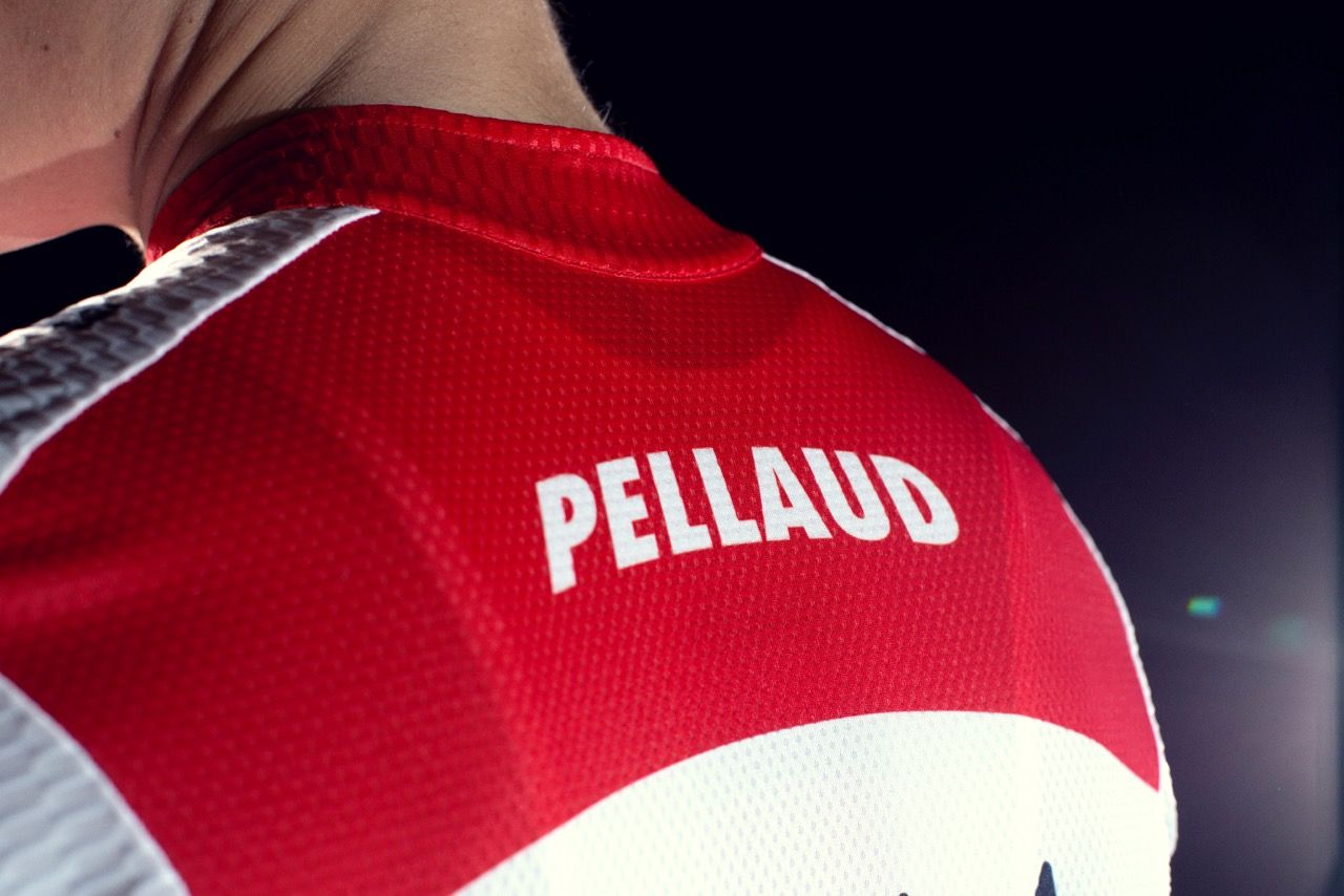 Simon Pellaud models the new kit