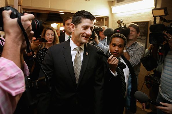 Rep. Paul Ryan speaks to the press