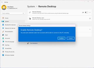 Remote Desktop settings