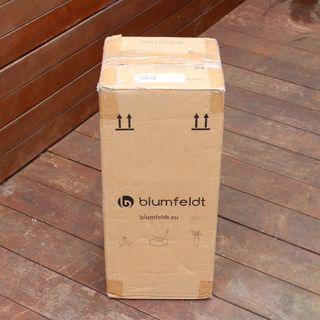 The Blumfeldt Heat Guru 360 patio heater being unboxed for review