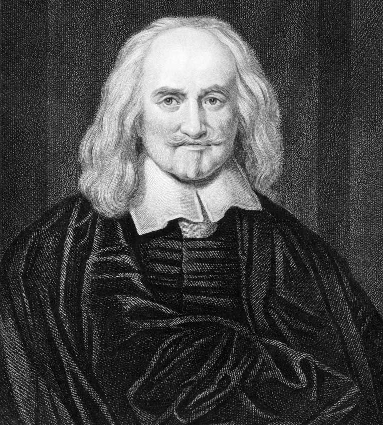 Thomas Hobbes (1588-1679). Engraved by J.Pofselwhite and published in The Gallery Of Portraits With Memoirs encyclopedia, United Kingdom, 1837. 