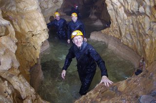 British astronaut Tim Peake participates in a weeklong expedition into the Sardinia caves of Italy in 2012. The cave training is a simulation for space exploration missions.