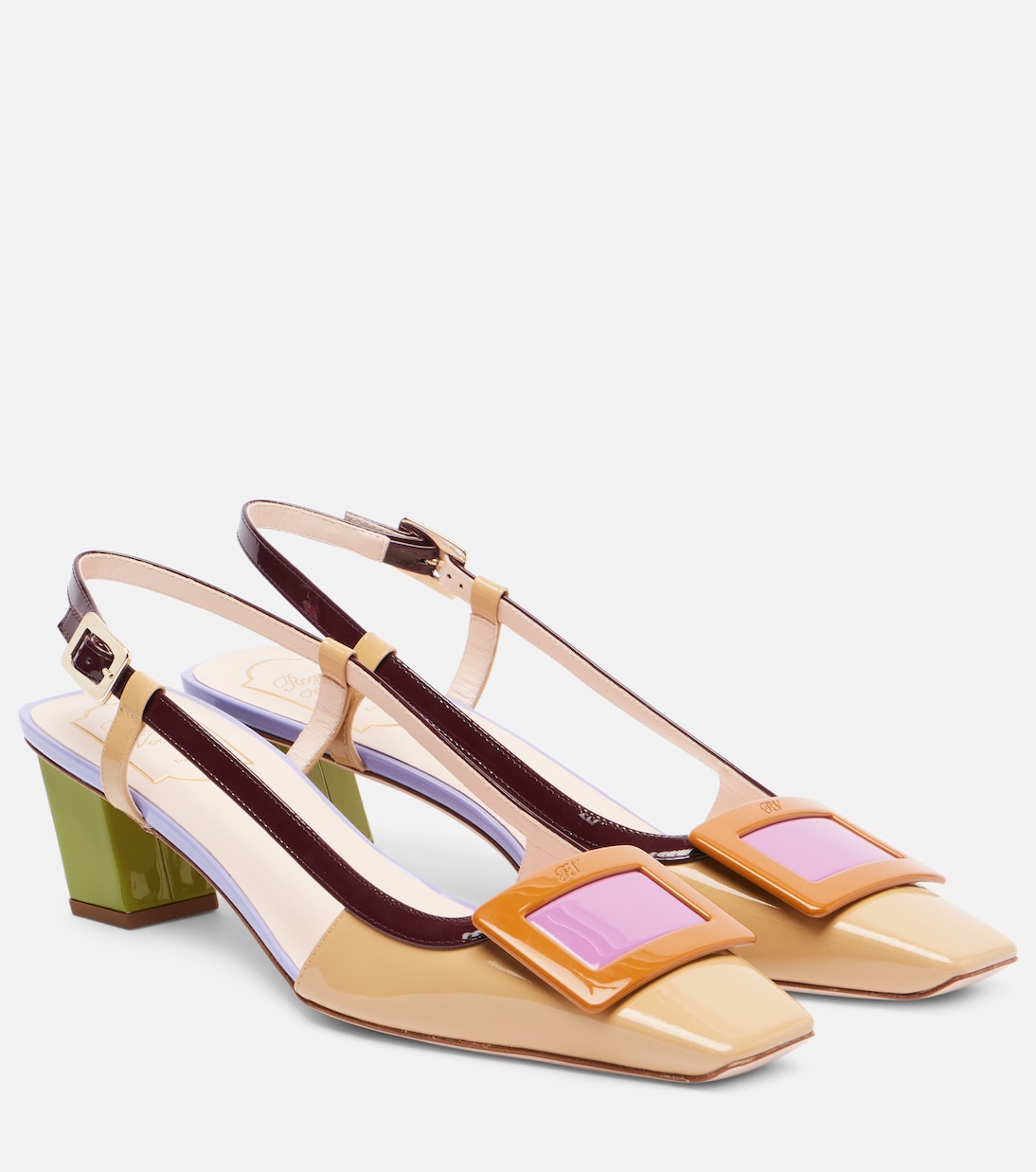 Belle Vivier 45 Leather Slingback Pumps