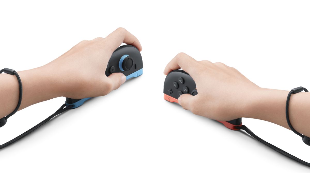 Nintendo Switch 2 vs Switch OLED; hands uses a game controller in different ways