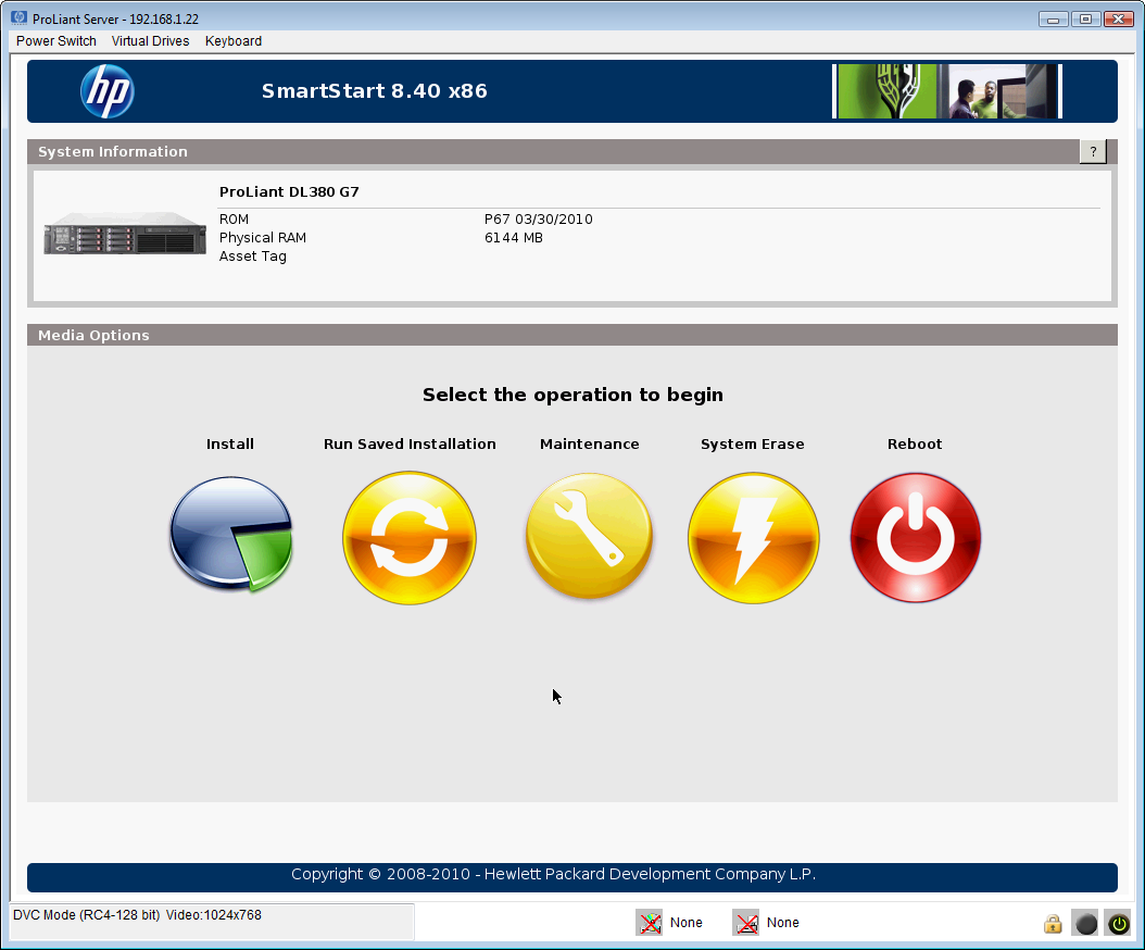 The bootable SmartStart DVD provides plenty of assistance for OS installation.