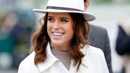 Princess Eugenie attends day 2 'Style Wednesday' of the Cheltenham Festival at Cheltenham Racecourse on March 13, 2024