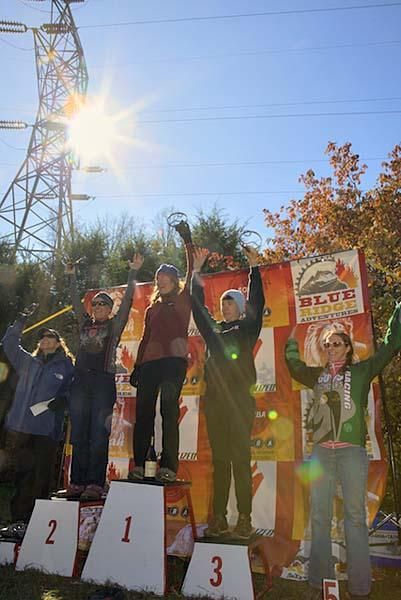 Elite women's podium: Retired pro Sue Haywood (Shenandoah Bicycle Company) is still going fast - she earned the top spot.