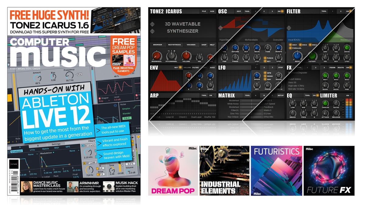 Image of Computer Music magazine cover with included sample packs and free software