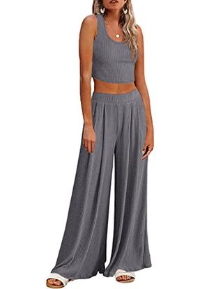 Ekouaer Pajamas 2 Piece Lounge Set 