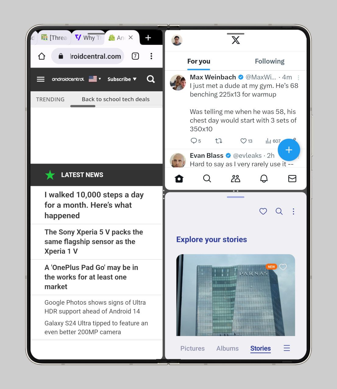 3 way split screen without bars