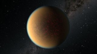 An artist's impression of Gliese 1132 b an exoplanet that was stripped of an atmosphere and then uniquely, grew another.