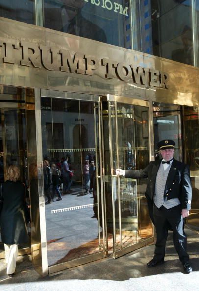 The entrance to Trump Tower.