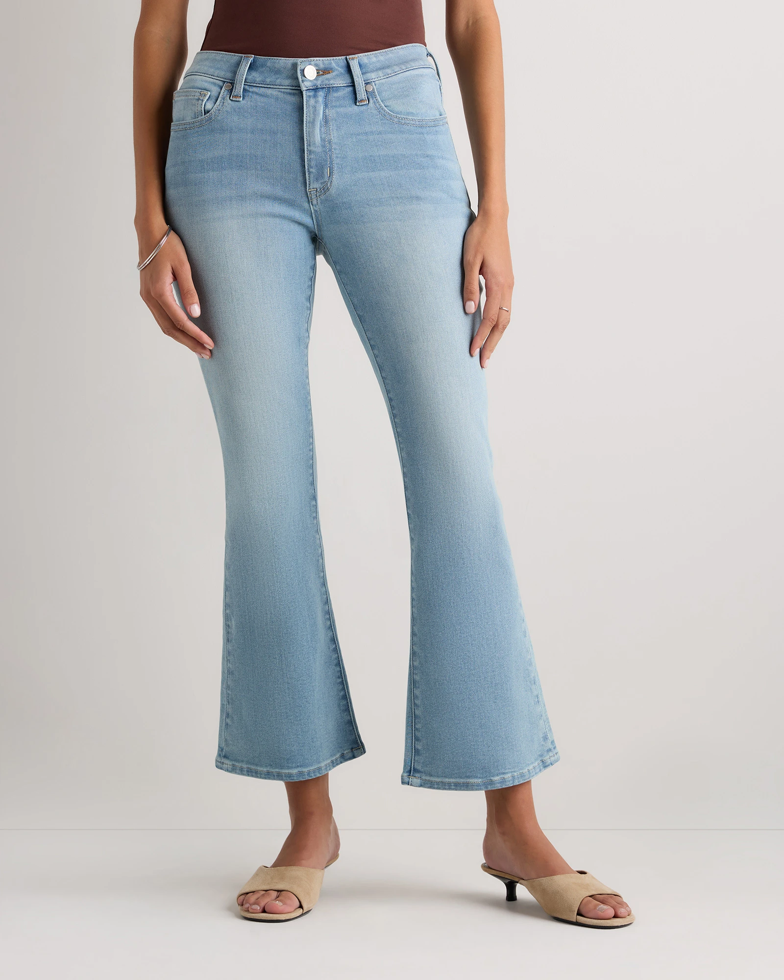 Luna Stretch Flare Jeans in Frosted Blue