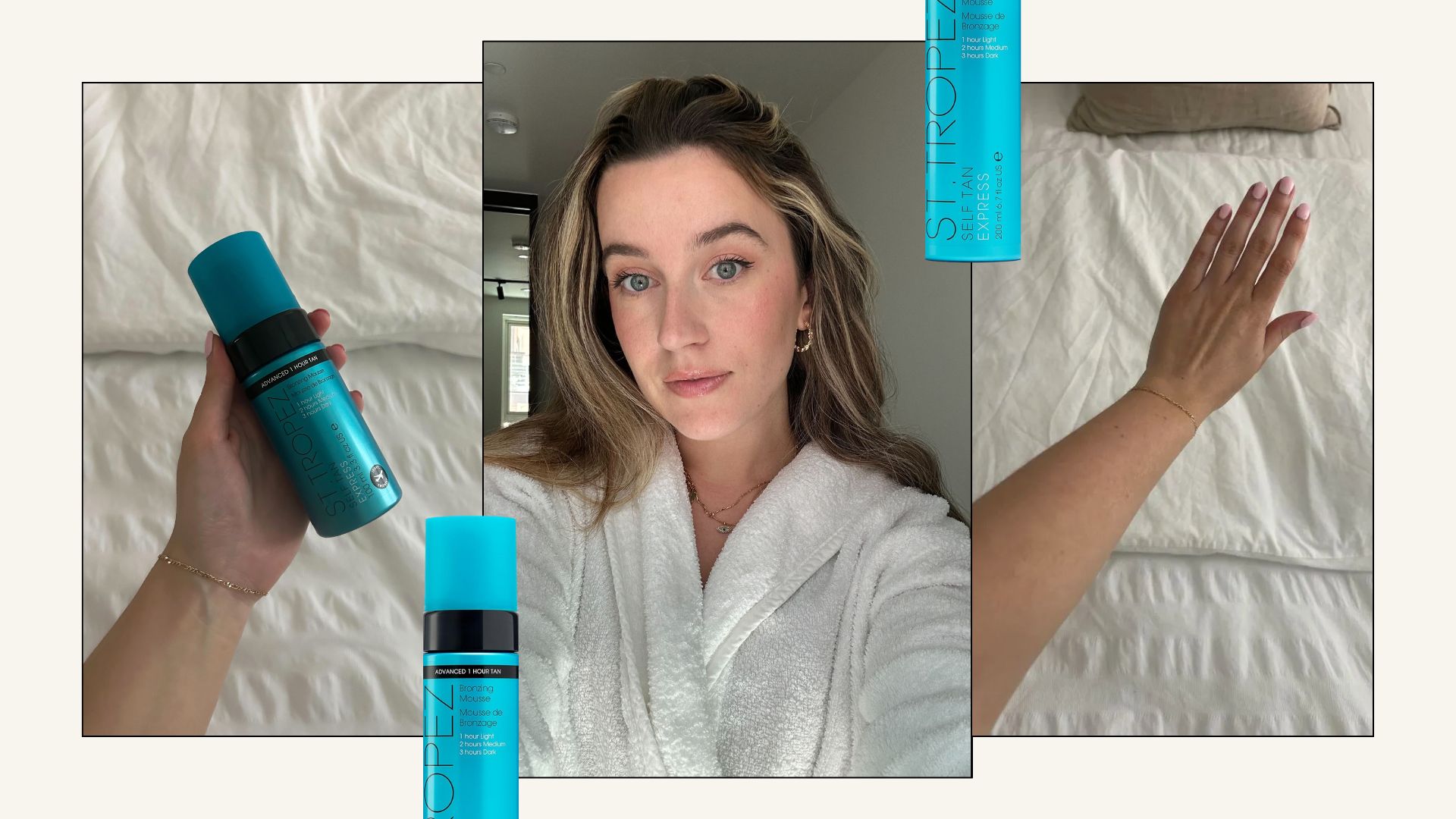 Junior beauty editor Grace Lindsay using the st tropez express tan