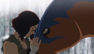 A girl and her dinosaur in Ark: The Animated Series