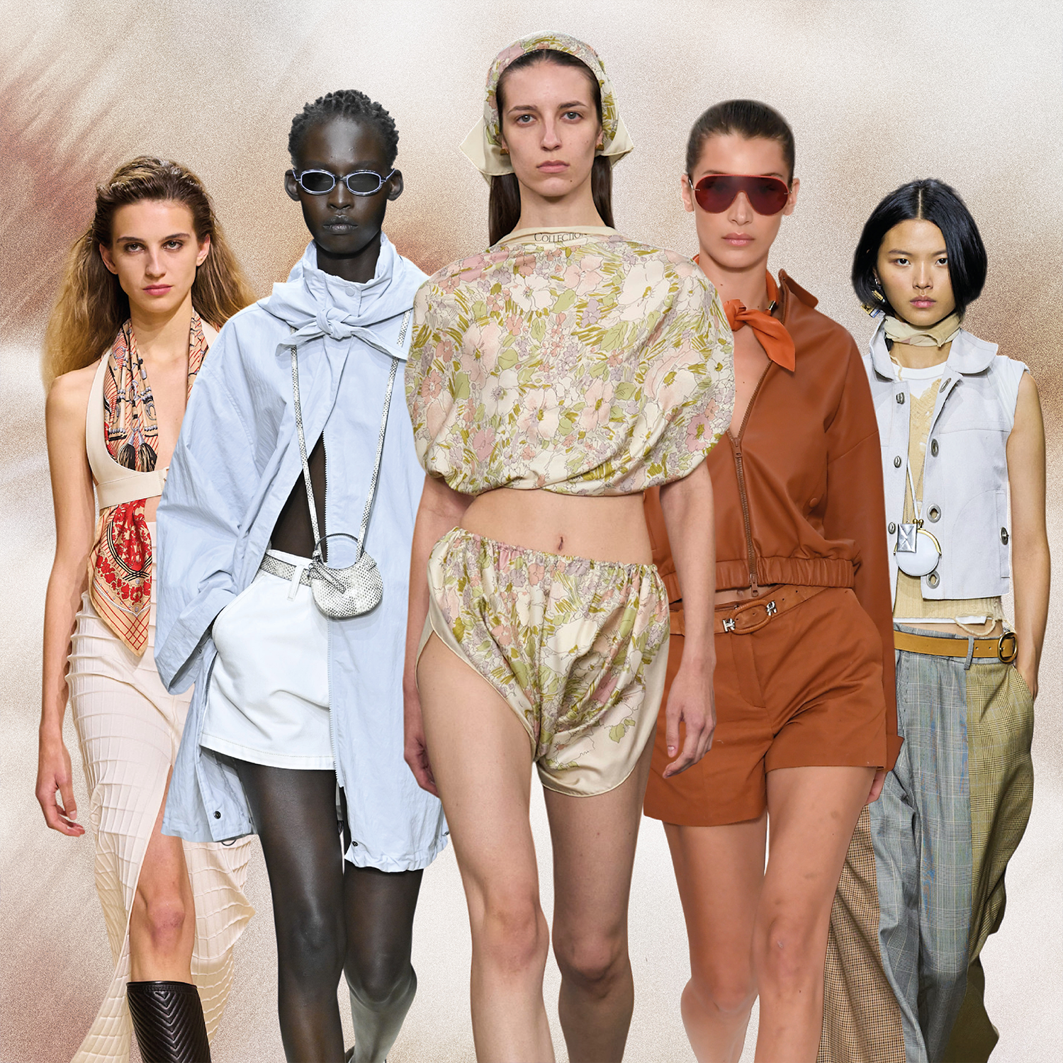 silk scarves runway imagery