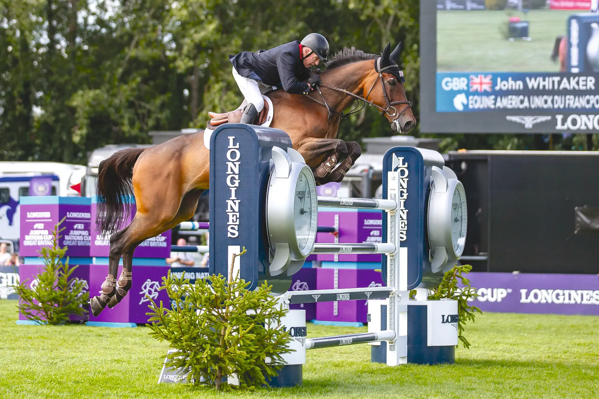 John Whitaker jumping Unick Du Francport at Royal International Horse Show
