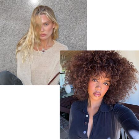 A collage of images of celebrities and tastemakers wearing different summer hairstyles.