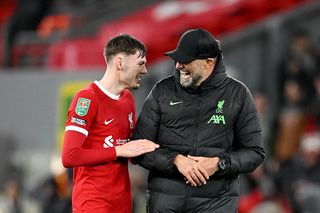 Liverpool duo Conor Bradley and Jurgen Klopp