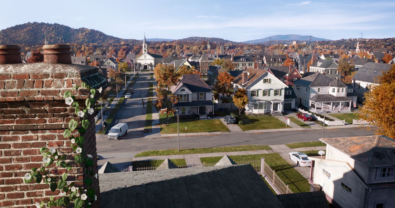 Making the VFX of Here; a scene from a suburban street