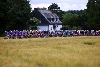 Tour de France peloton on stage six of the 2021 race