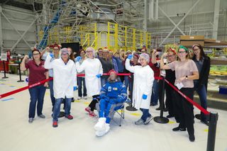 "Rosie the Astronaut" gets ready to launch for a flight test aboard Boeing's Starliner spacecraft.