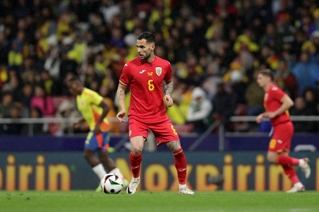 Marius Marin of Romania controls the ball during the friendly match between Romania and Colombia at Civitas Metropolitan Stadium on March 26, 2024 in Madrid, Spain. (Photo by Gonzalo Arroyo Moreno/Getty Images) (Photo by Gonzalo Arroyo Moreno/Getty Images)