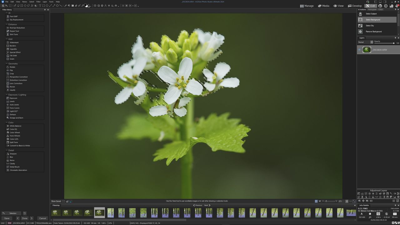ACDSee Photo Studio Ultimate 2024 screengrab to show the features and interface of this photo editing software