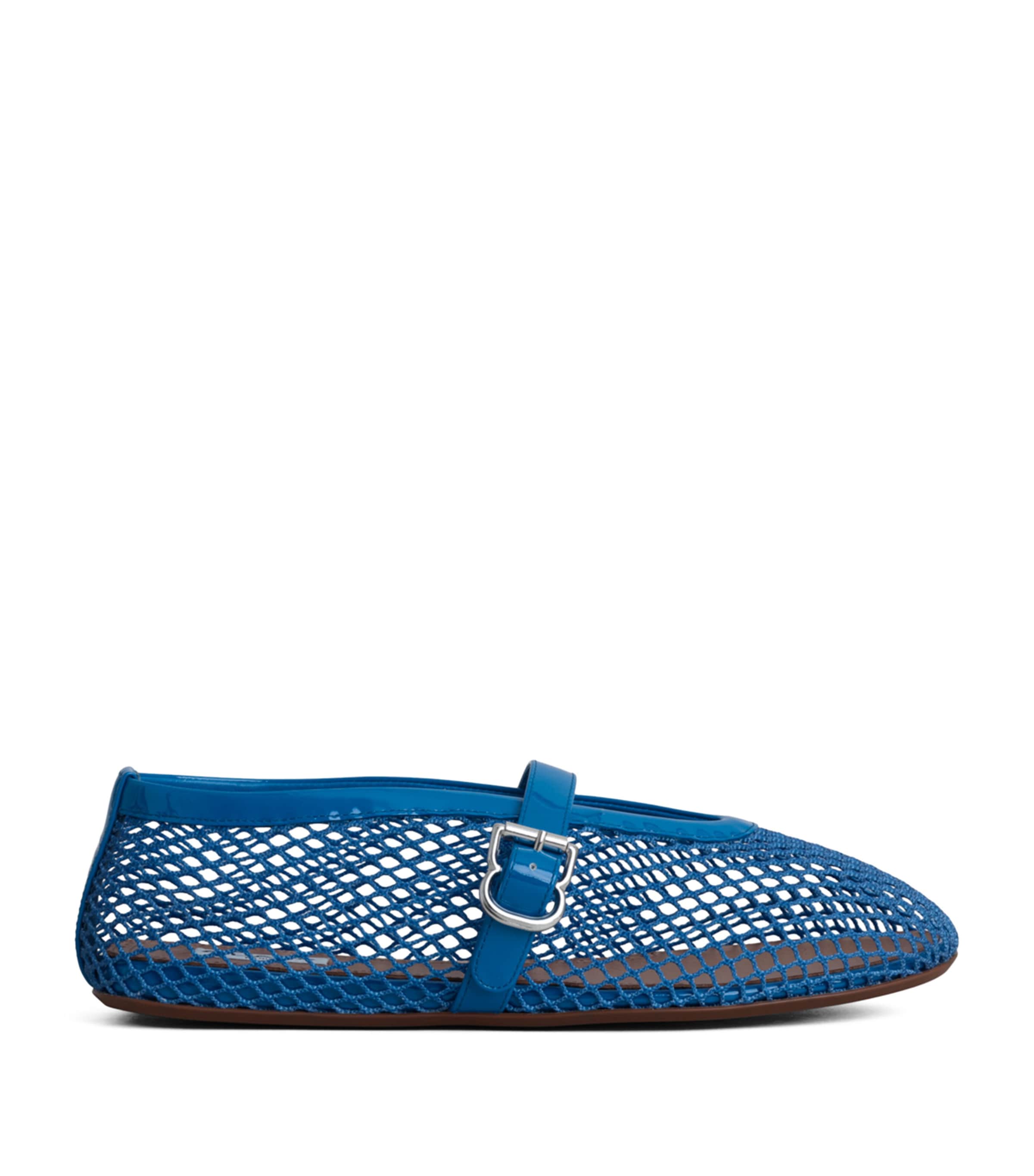 Ala&amp;iuml;a Leather Mesh Ballet Flats
