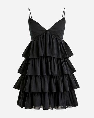 Ruffle-Tier Mini Dress in Cotton Voile