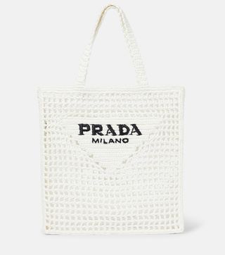 Prada, Logo Raffia Tote Bag