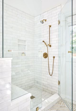 A bathroom shower